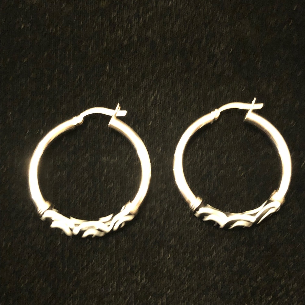 USED Silver hoop earrings